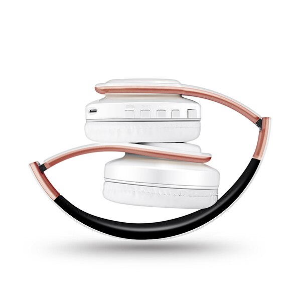 Beste koptelefoon Draadloze koptelefoon met microfoon Digitale Stereo Bluetooth Headset Kaart MP3 speler FM Radio Muziek voor alle: White Rose Gold