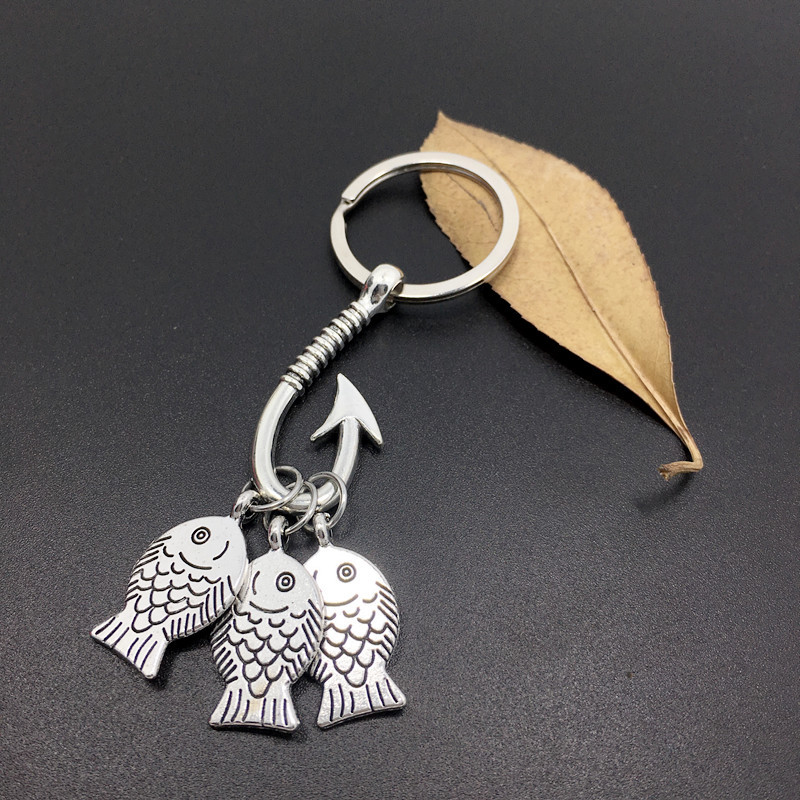 Mode-sieraden Vishaak Element Sleutelhanger Vissen Creativiteit Populaire Eenvoudige Vishaak Sleutelhanger