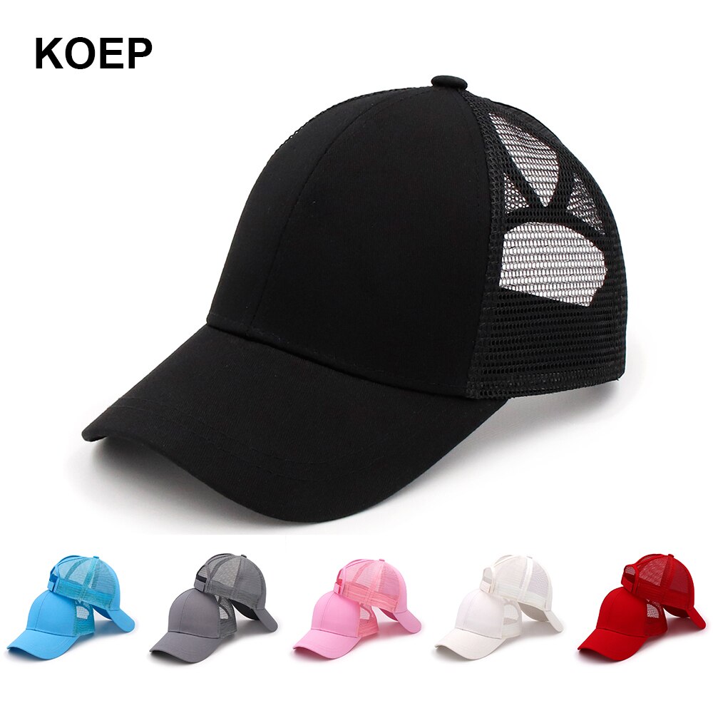 Koep hestehale baseball kasket snapback rodet bolle kasketter til kvinder kvindelig sommer mesh trucker hat pige hip hop hatte