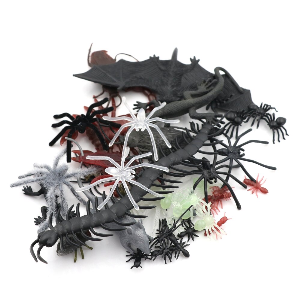44Pcs Gemengde Insect Reptiel Scorpion Mouse Model Kids Bag Novelty Animal Speelgoed