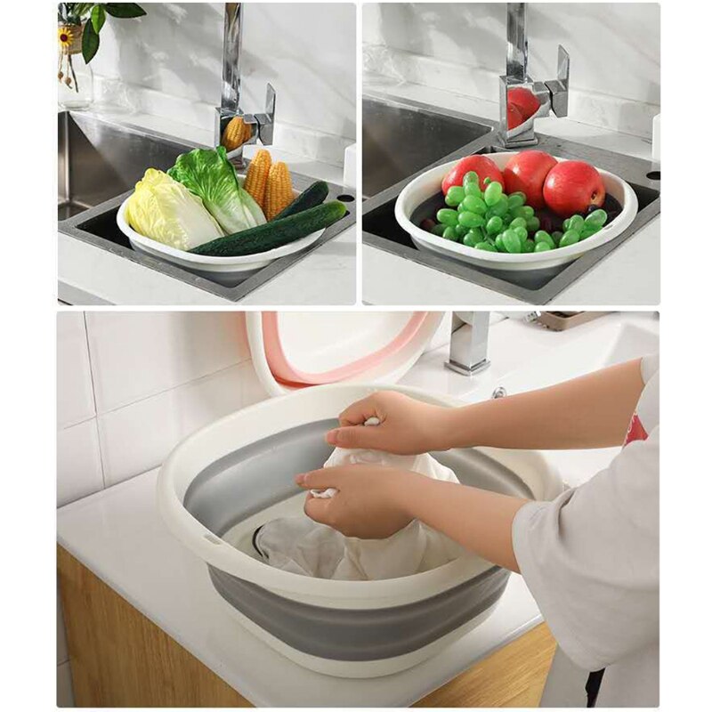 Portable Wash Basin for Student Dormitory Household Collapsible Wash Basin Bucket Household Mop Buckets