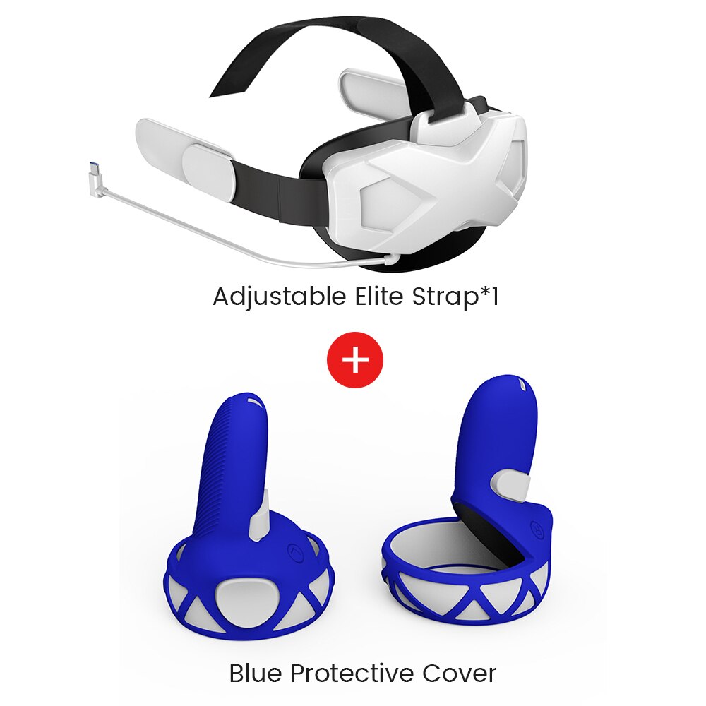 Oculus Quest 2 Verstelbare Hoofdband Verbeterde Ondersteuning Comfort Touch Ingebouwde Batterij Head Strap Voor Quest 2 vr Accessoires: Combo 3