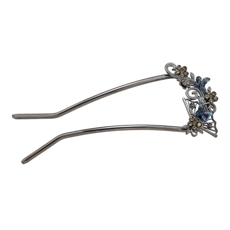 Nueva horquilla en forma de U con abanico de mariposa para mujer, broche para el cabello de alta gama en la parte posterior de la cabeza, palitos para el cabello simples y modernos