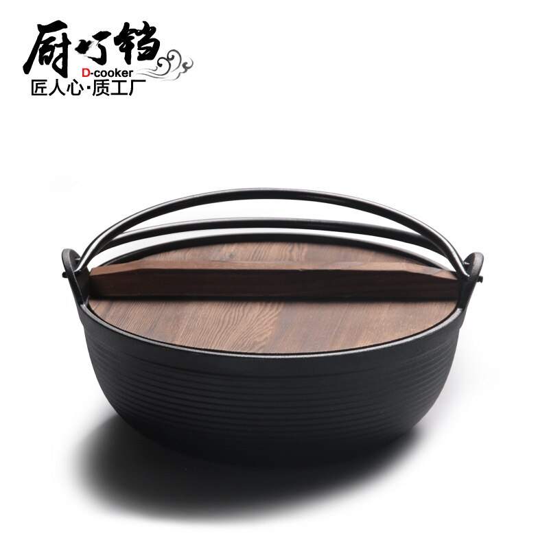Cast iron stew pot soup pot soup pot Japanese style stew pot thickened uncoated outdoor hanging pot