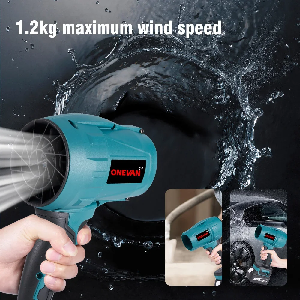 ONEVAN – ventilateur à Jet Turbo sans balais 200 M/S, 2000W, souffleur d'air électrique portatif sans fil, outil de dépoussiérage et de neige pour batterie Makita 18V