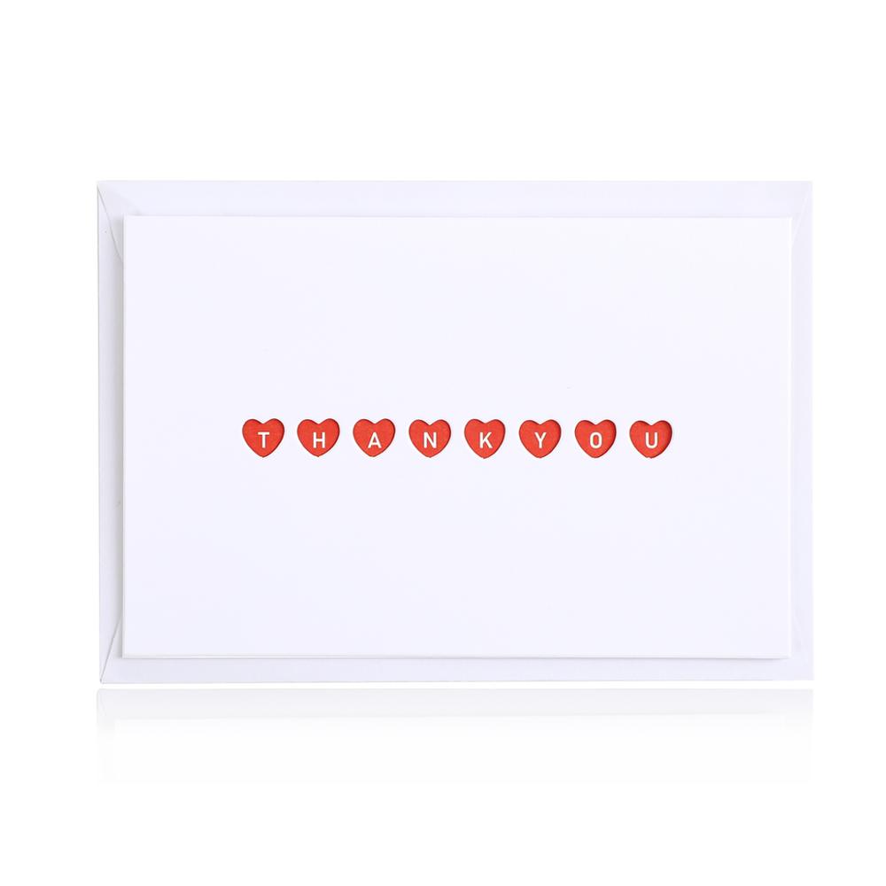 1pc romantiske jeg elsker dig hule lykønskningskort hjerteform kærlighedsord bryllupsfødselsdag invitation velsignelse kort papirforsyning: Tak rød
