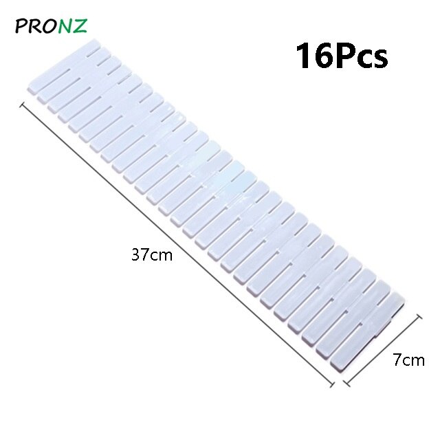Drawer Organizer DIY Adjustable Storage Partition Board Plastic Drawer Divider Combination Partition Board Space-saving: 16Pcs--Light Blue