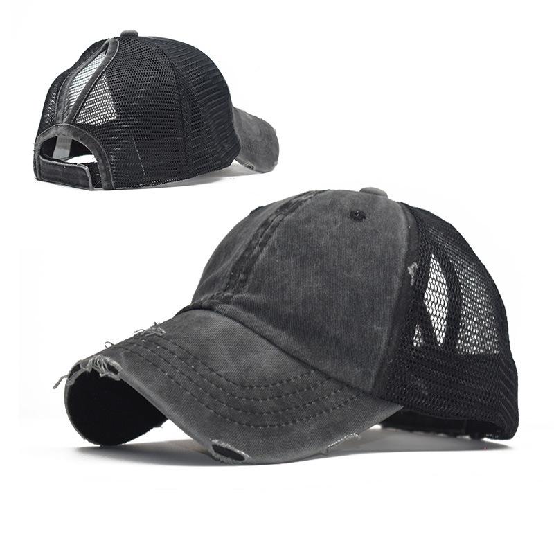 Gorra de béisbol de malla ajustable con cola de caballo, gorra de béisbol con cola de caballo ajustable, sombrero de béisbol lavada, sombreros para hombres y mujeres, Multicolor: 5