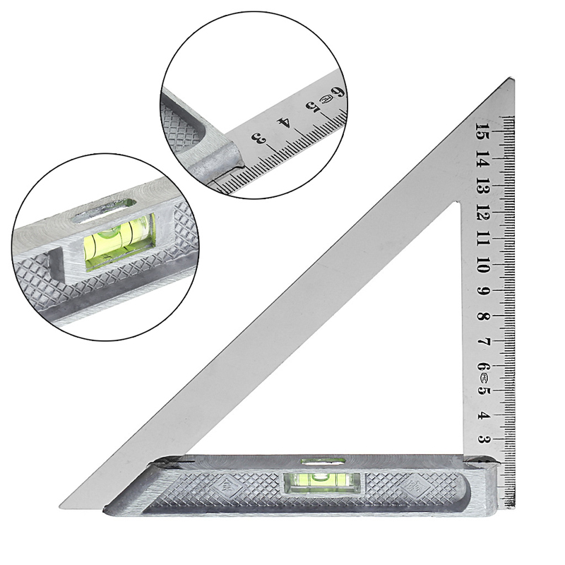 150mm/200mm Triangle Ruler 90 Degree Aluminium Alloy Angle Ruler Horizontal Bead Woodworking Measuring Tool