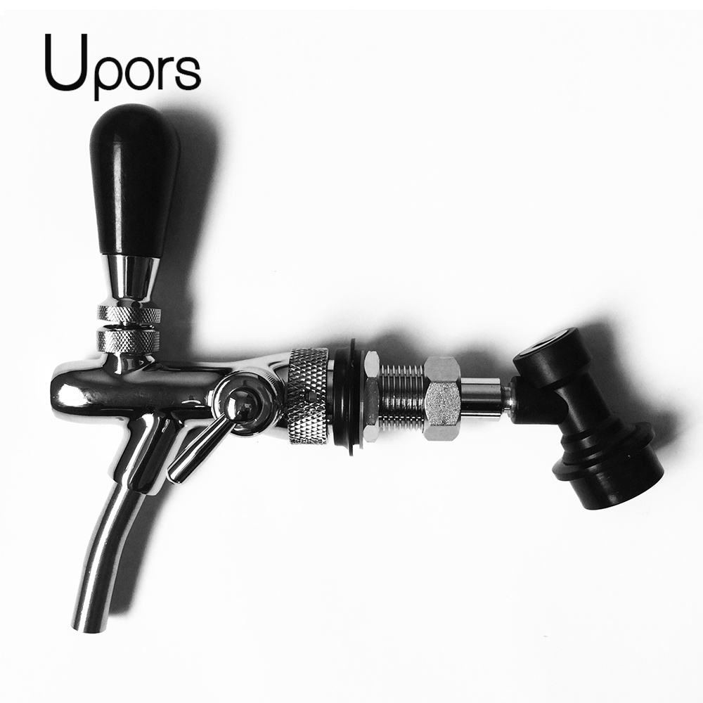 Grifo de cerveza ajustable Upors para Barril de acero inoxidable G5/8, grifo de cerveza de barril casero con mango, accesorios de grifo de Control de flujo: BA004