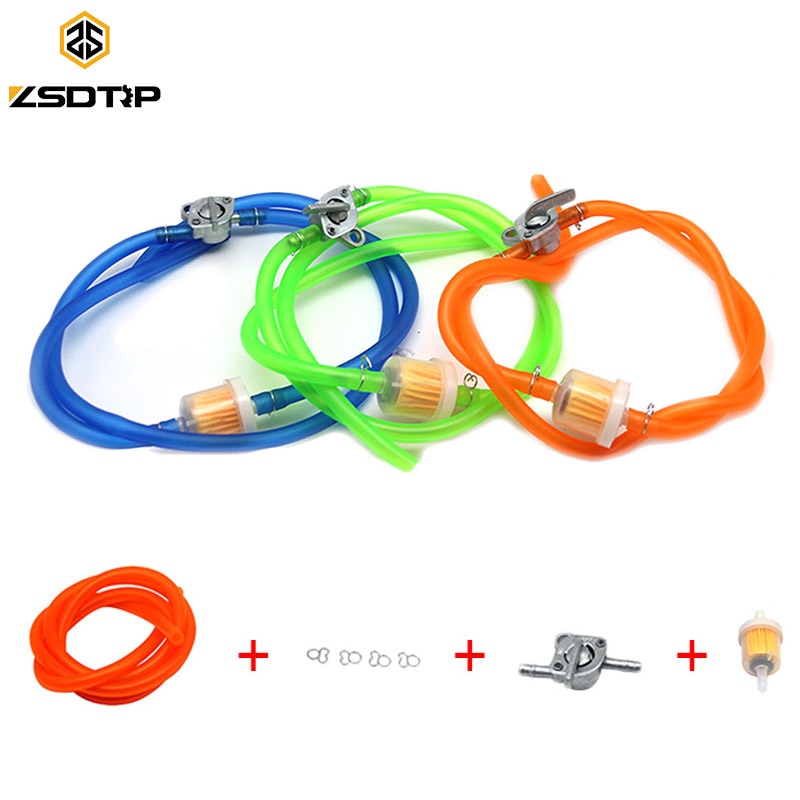 Zsdtrp universal 6mm bensinolja bränslefilter & bränslerör & oljebrytare för motorcykel moped skoter smutscykel atv