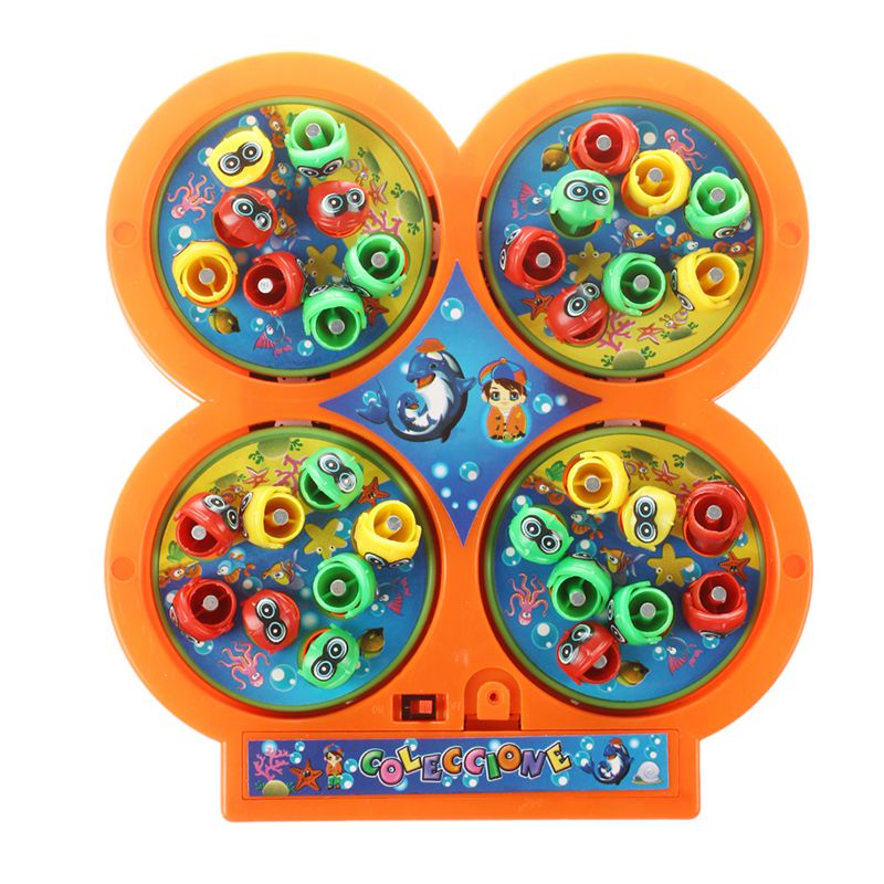 Ran Color Go Fishing Game Electric Rotating netic net Fish Toy Kid Educational Toys: Default Title