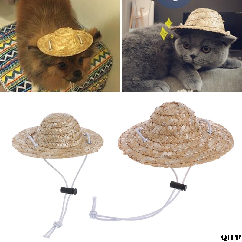 Sombrero de Estilo Hawaiano para mascotas, Sombrero para perros y gatos, accesorios para exteriores para mascotas pequeñas, accesorios para senderismo, productos para mascotas, gorros pequeños y grandes para perros