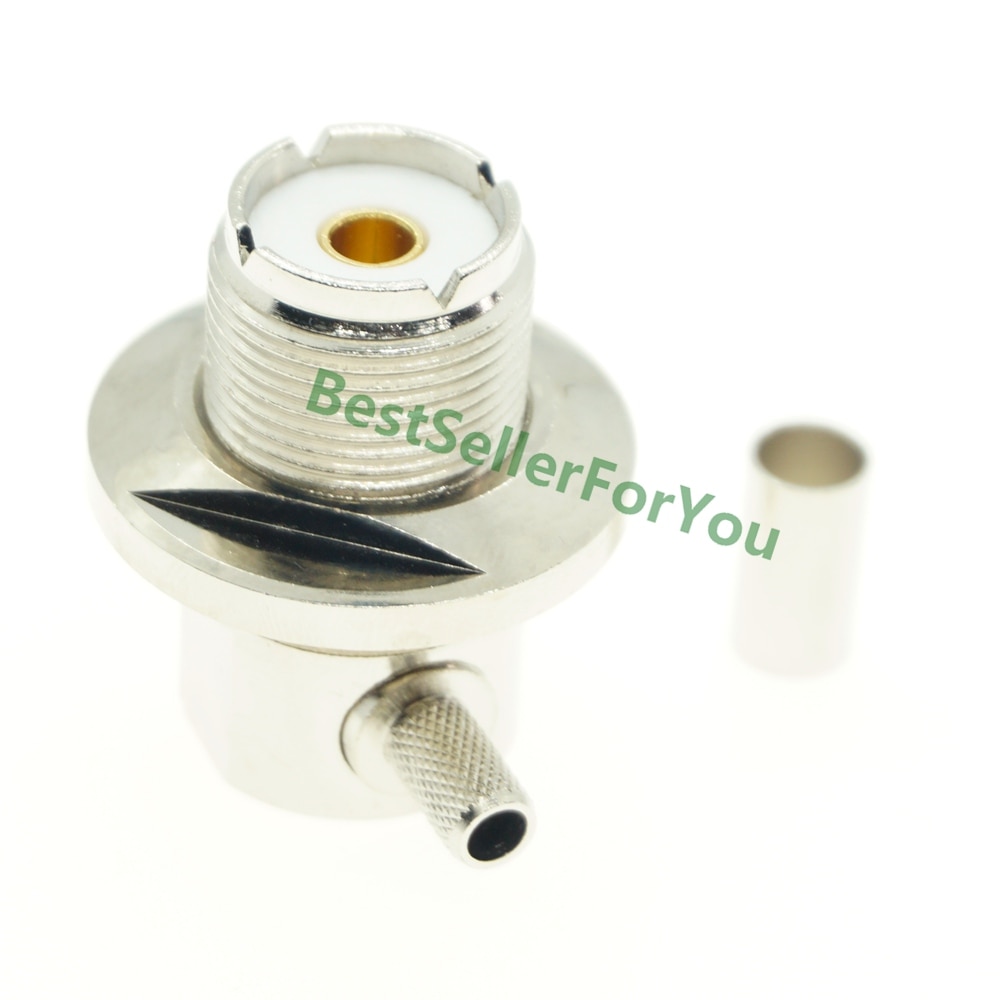 UHF Also239 weibliche Also-239 Jack murmeln crimpen RG58 RG142 LMR195 kabel rechten winkel RF Stecker