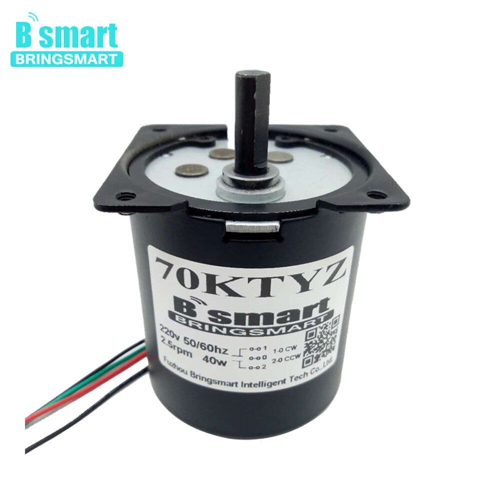 Bringsmart Alle Metal Gear Ac 220V Miniatuur Motor Lage Snelheid 2.5-110 Rpm Grote Kracht Motorreductor Omgekeerd cw/Ccw 70 Ktyz