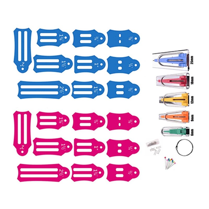 Biaisbandmakerset, jelly roll-gereedschap voor het naaien, quilten, vouwen van stroken, naaigereedschap, naaiaccessoires