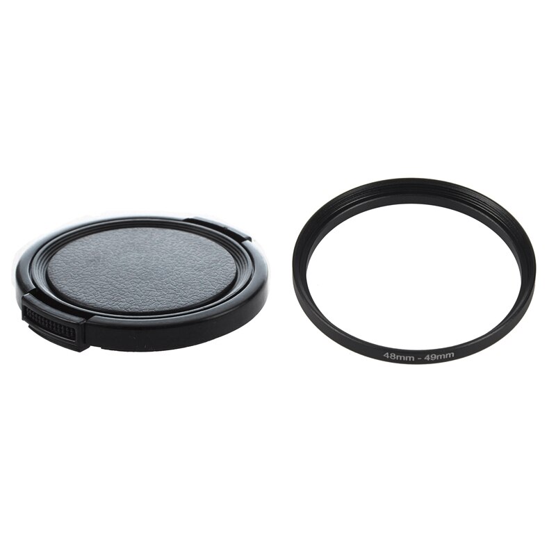 1Pcs Camera Plastic Side Pinch Clip Op Front Lensdop Beschermhoes Zwart 49Mm &amp; 1Pcs 48mm Tot 49Mm Camera Filter Lens 48Mm-49