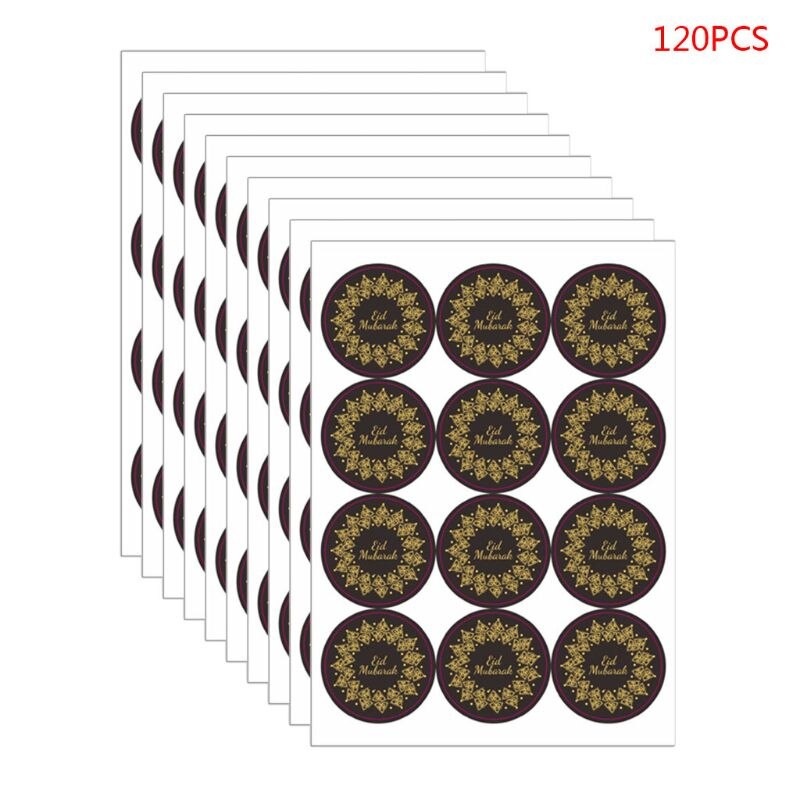 120Pcs Ramadan Stickers Eid Mubarak Geschenkdoos Label Papieren Zak Seal Sticker Ramadan Kareem Decoratie Baby Fotografie Stickers: 1