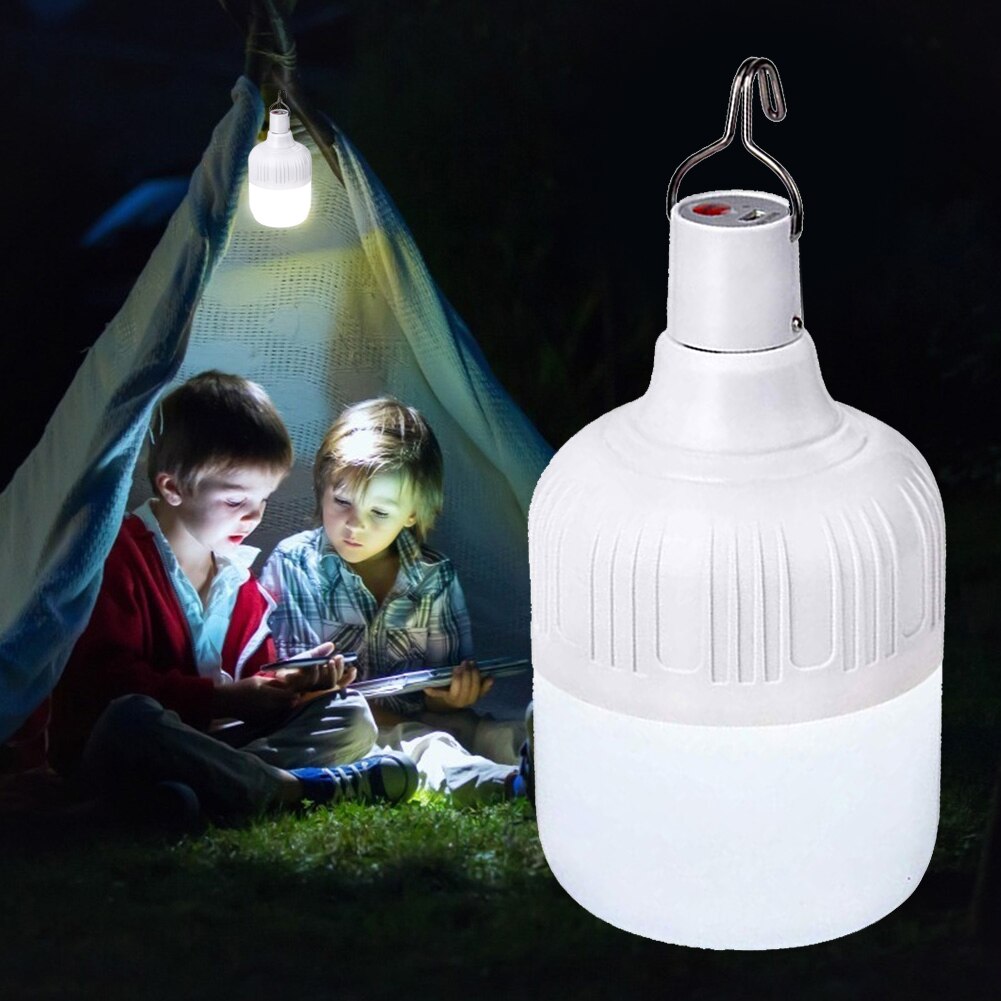 Handheld Spotlight Lantern Flashlight USB Rechargeable LED Camping Tent Light Portable BBQ Hiking Hanging Light Bulb