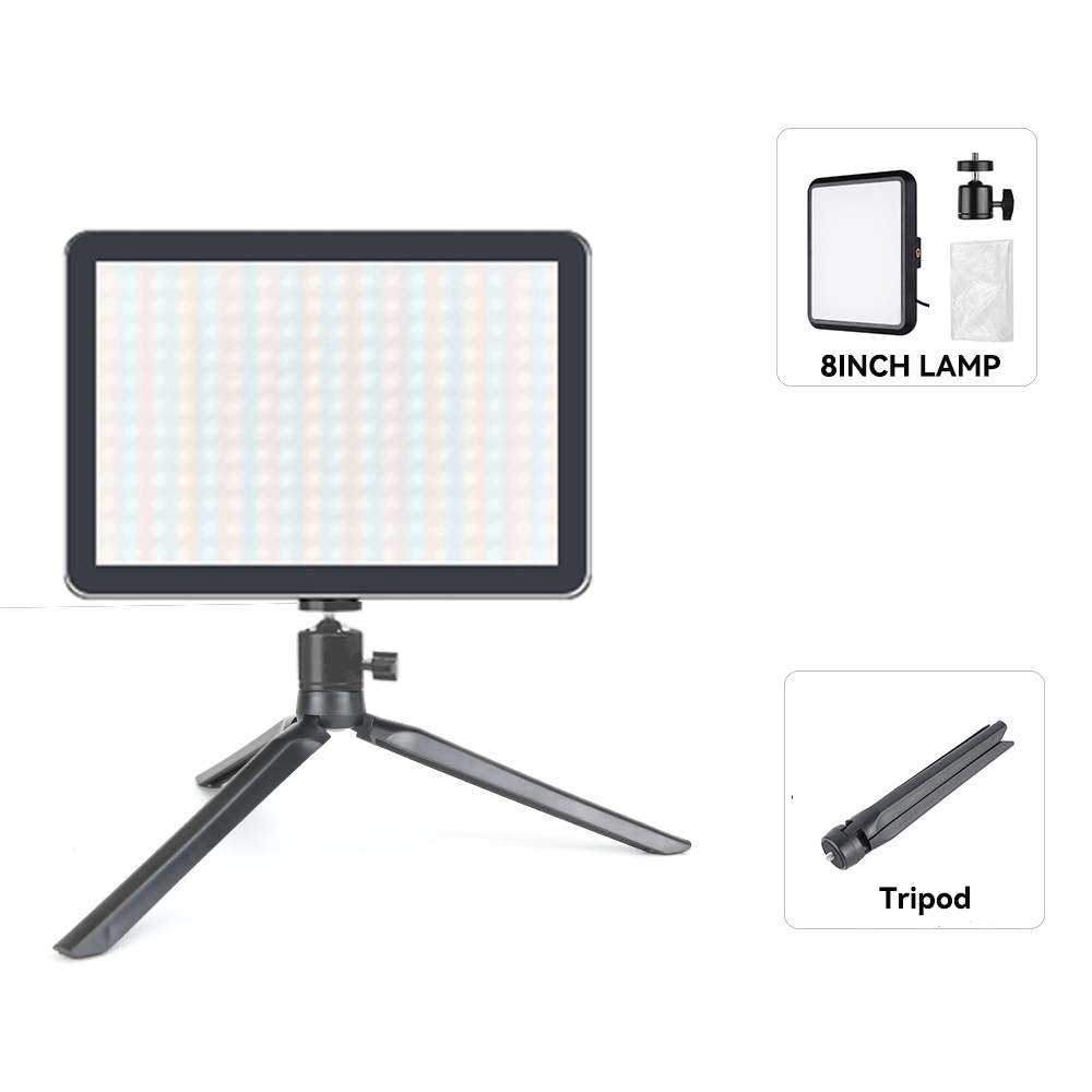 Luz LED de vídeo con soporte de trípode , Panel de iluminación regulable con Control remoto, lámpara de relleno para fotografía en vivo y estudio fotográfico: granate