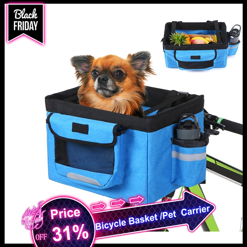 Pet dog cat carrier sykkelkurv sykkel ridetaske sykkelhåndtak foran bag boks 10kg last sykkeltilbehør