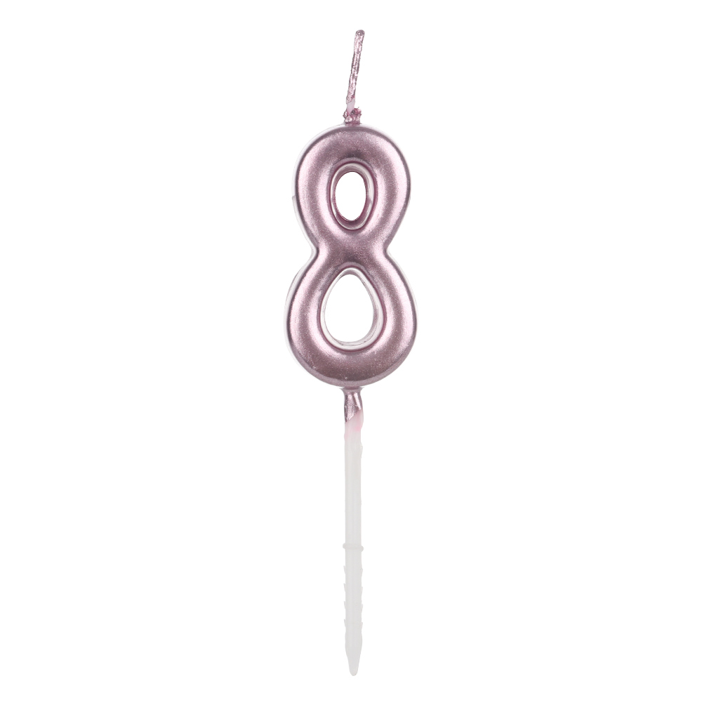 1 PC Gelukkige Verjaardag Nummer 0-9 Kaarsen Rose Gold Sliver Cake Topper Feestartikelen Cupcake Decor Cake topper: 8rose gold