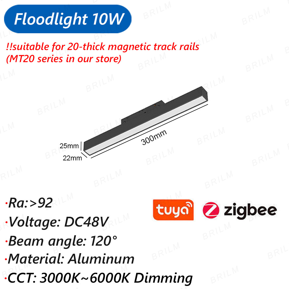 Zigbee3.0 luz de pista magnética inteligente tuya alexa dc48v led ponto grade de inundação lâmpadas pingente moderna casa sala estar preto: Azul