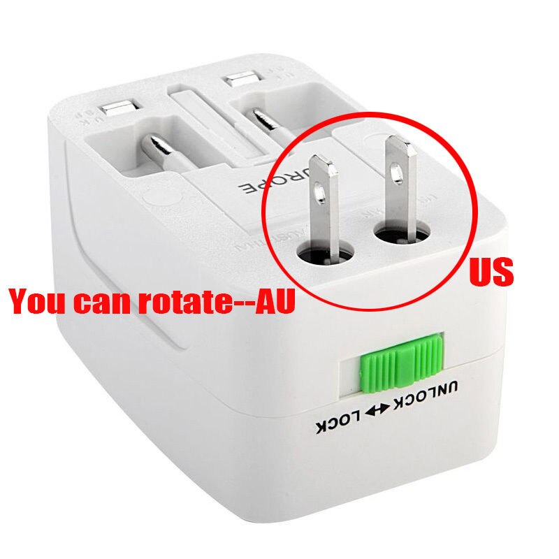 KOOYUTA Universal International Plug Adapter All-In-One Travel AC Power Adapter Adaptor Charger AU/EU/US/UK Converter Plug