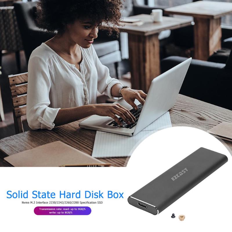 M2 SSD Case NVME PCIe HDD Box Enclosure Extrenal Hard Disk Drive Case M.2 to USB Type C 3.1 GEN2 M Key Adapter