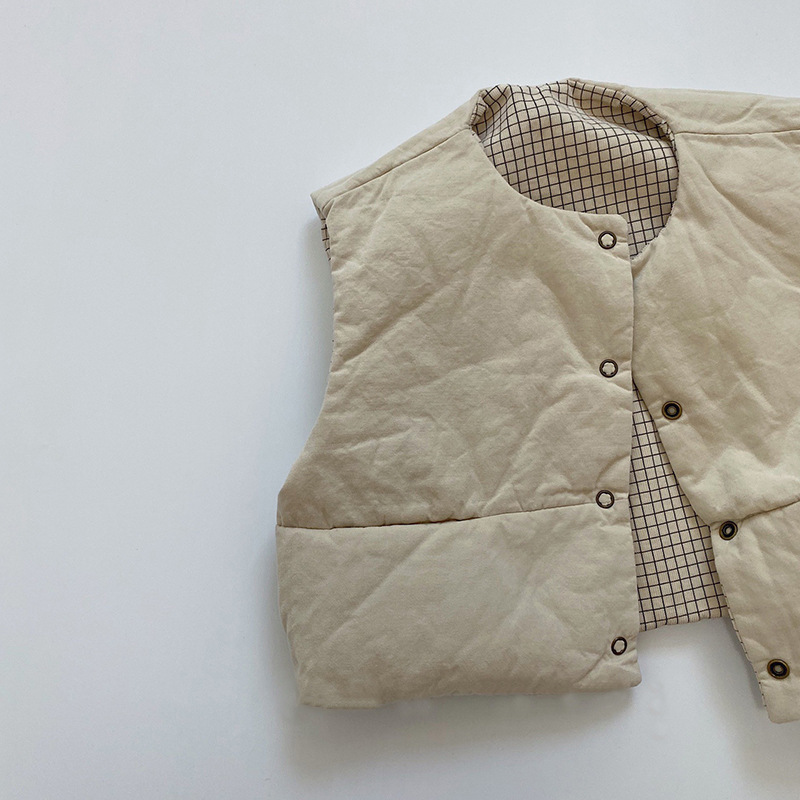 Gilet sans manches à simple boutonnage pour enfants, automne hiver, vêtements d&#39;extérieur pour garçons: beige / 12M