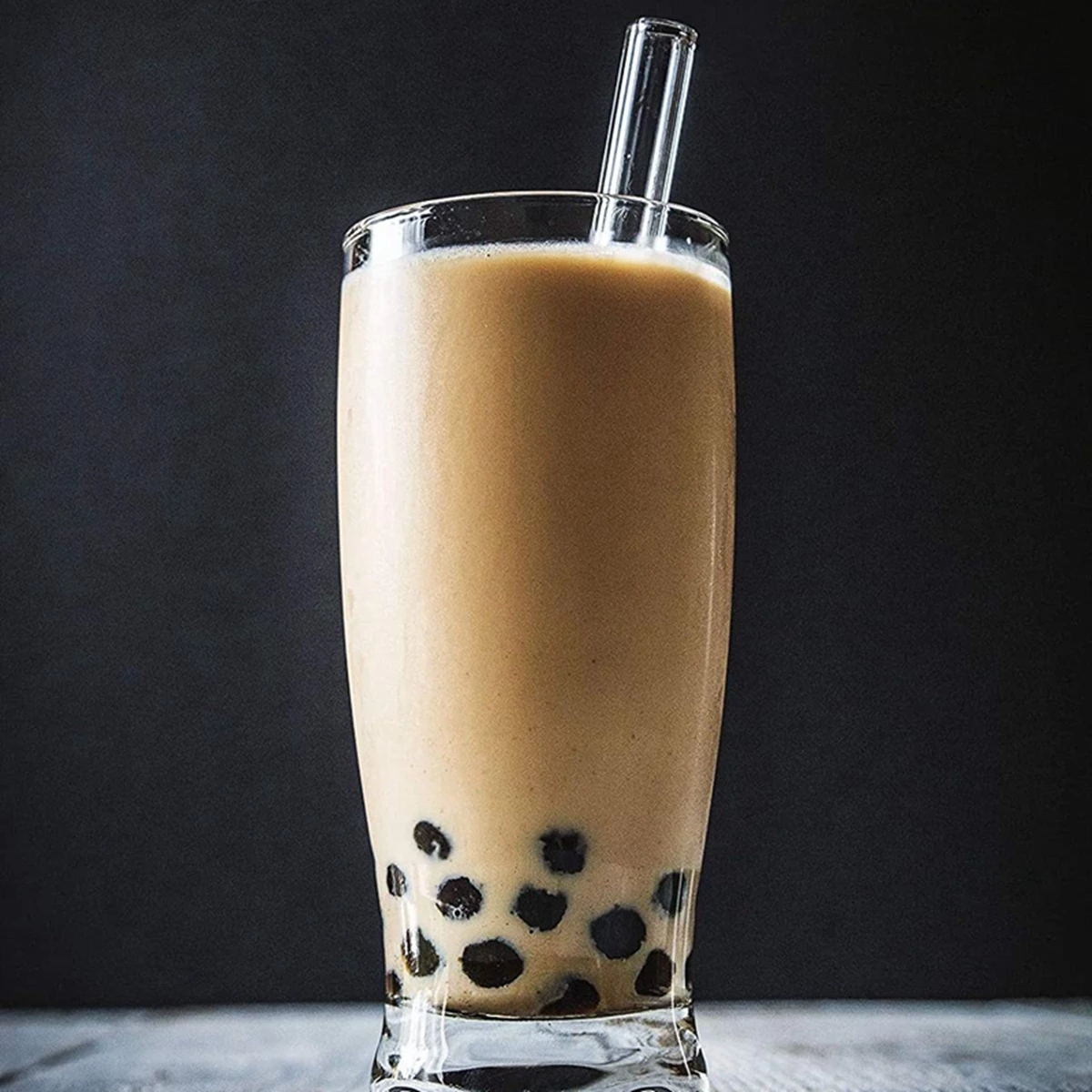 4 Stuks Rechte Glazen Rietjes Herbruikbare Clear Rietjes 12Mm Breed Smoothie Rietjes Voor Boba Bubble Tea Milkshakes Rietje