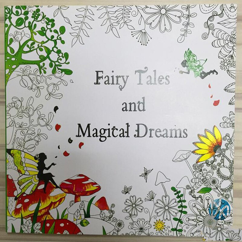 4 Pcs 24 Pages English Coloring Books For Adult Kids Hand-drawn Relieve Stress Graffiti Painting Libros 25*25mm