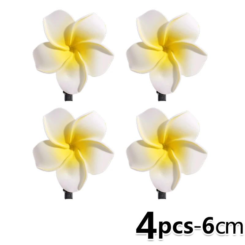Pinzas para el cabello de flores de Plumeria para mujeres y niñas, horquillas, pasadores de flores de huevo, bolso hawaiano para de boda, sombrero, accesorios para el cabello: Negro