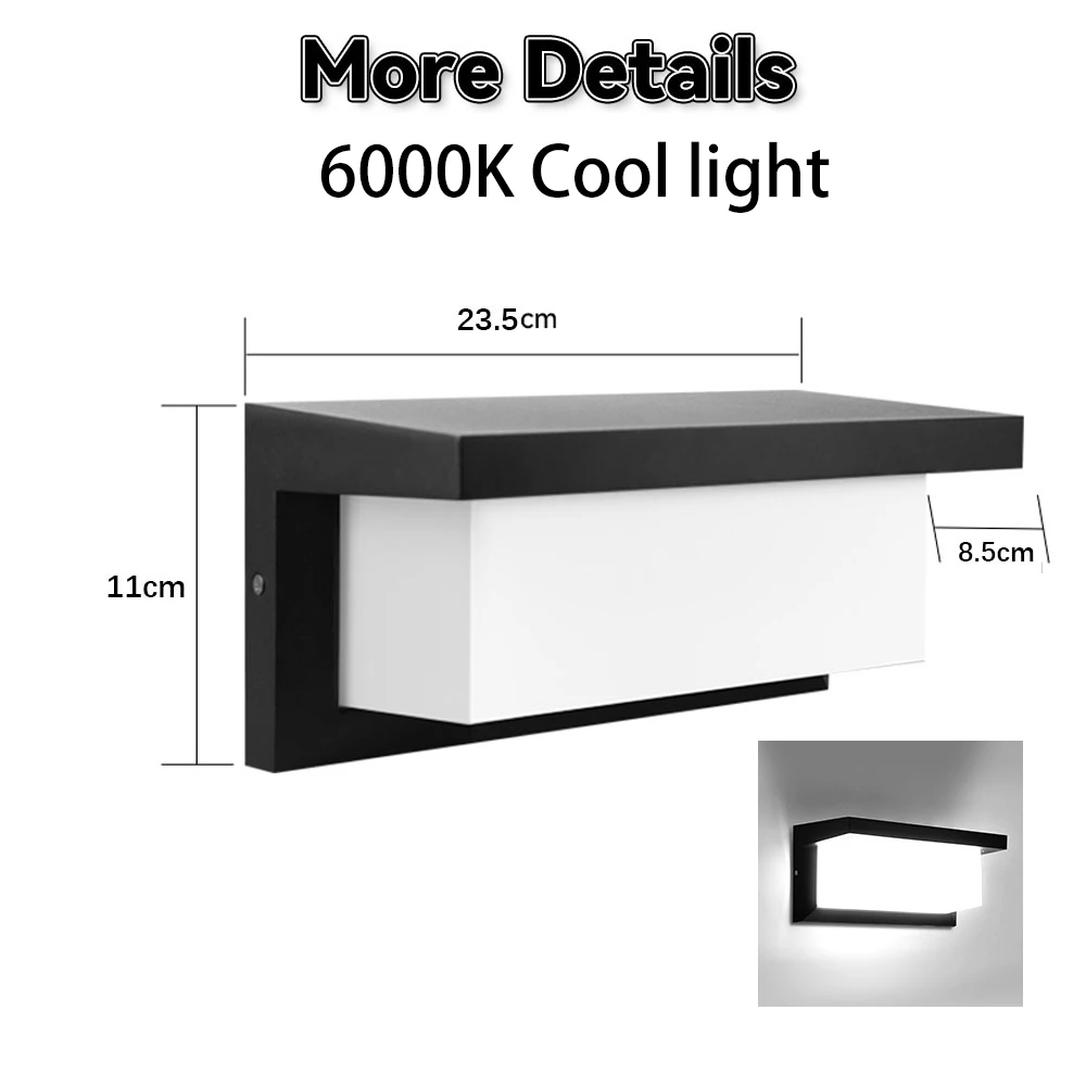 LED-wandlamp buiten Ip45 waterdichte wandlamp 25W wandlamp voor slaapkamer woondecoratie balkon tuin binnenwandverlichting: Cold White