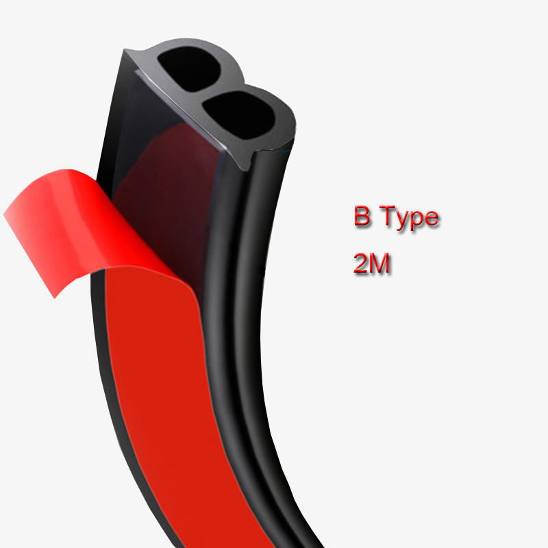 2M Auto Deur Afdichting Auto Strip Grote D Kleine D Z P B T Soort Waterdichte Trim Geluidsisolatie tochtstrip Rubberen Afdichting Strip Accessoire: B Type