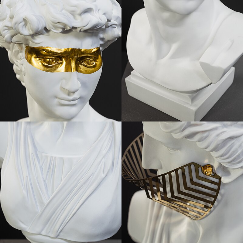 Nowoczesna imitacja gipsu żywica Dawid sztuka rzeźbiarska biust portret wenus statua figurki urządzanie salonu dekoracja wnętrz