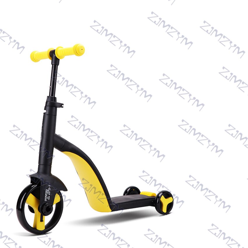 TF3-1 Kinderen Voet Scooter 3 In 1 Functie Kick Board Scooter Balans Fiets Pu Wiel Opvouwbare Baby Driewieler Verjaardag: YELLOW