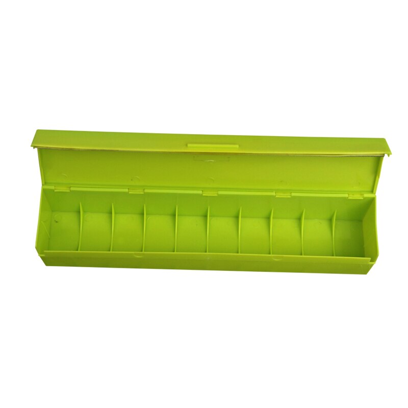 Wiilii 1 pc plastik køkkenfolie og husholdningsfilm wrap dispenser cutter opbevaring konserveringsmiddel film rulle æske med skæreblad