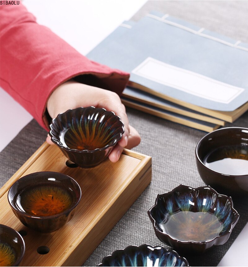 Colorful starry teacup,temmoku glaze tea cup,Kung fu cup Build kiln ceramic cup Teacup,Chinese Jingdezhen Beautifully artwork