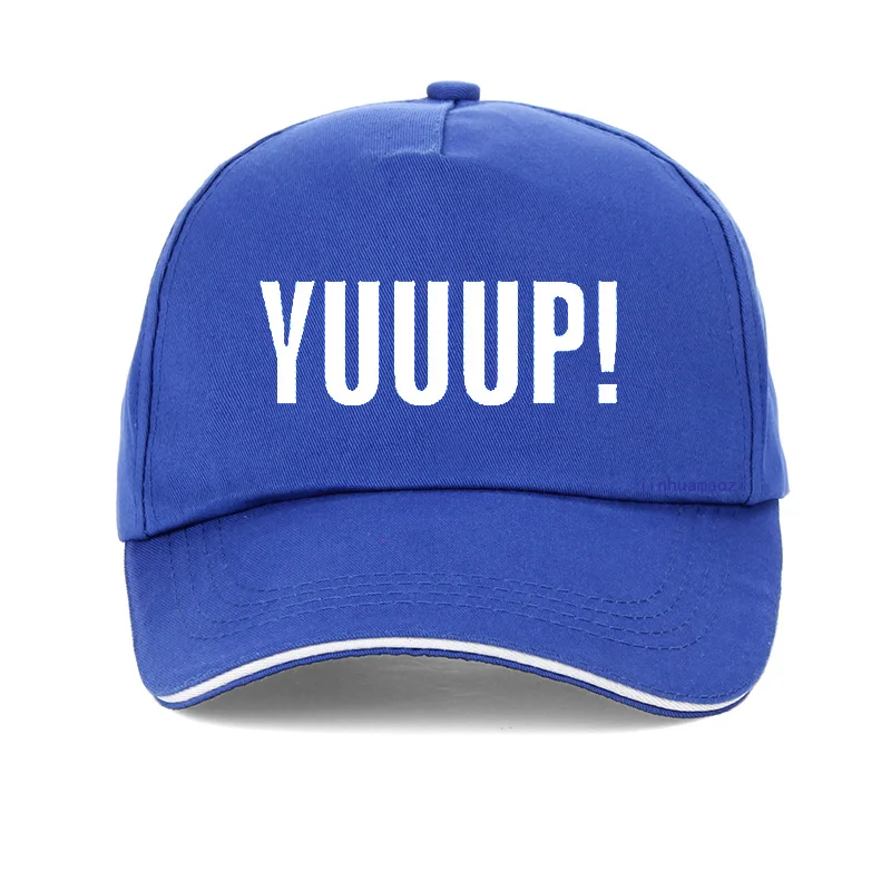 Summer Style Funny Adult YUUUP! Print Letters Baseball Cap Cotton Unisex Adjustable Snapback Hat Bone: Blue