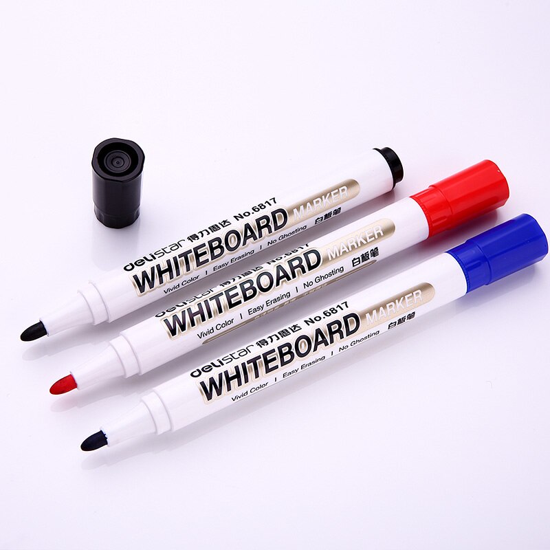 2 stks/partij Whiteboard Marker Dry Erase Marker Pen 2mm Zwart Rood Blauw Kleuren Whiteboard Marker Kantoorbenodigdheden