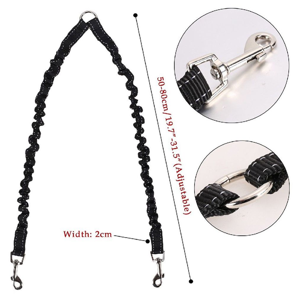 360° Swivel No Tangle Coupler Double Dog Pet Walking Training Leash Splitter Elastic Rope Reflective Bungee Lead Walk 2 Dogs