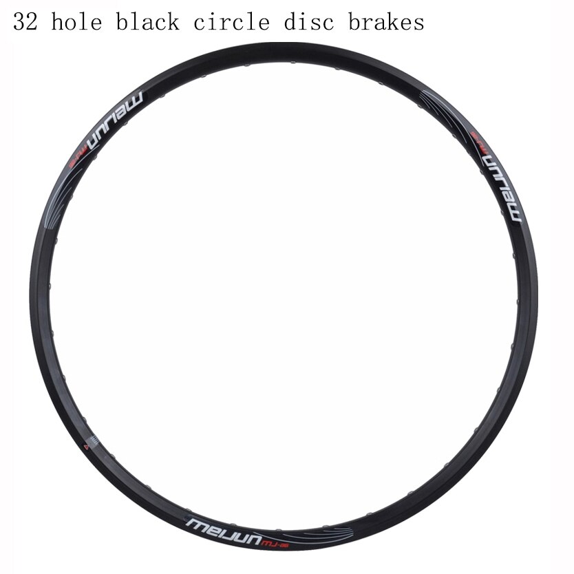 Meijun 26- tommer mountainbike dobbelt skivebremser v bremse aluminium 32- hul 36- hul fælge cykelring: 32 sort cirkel disk