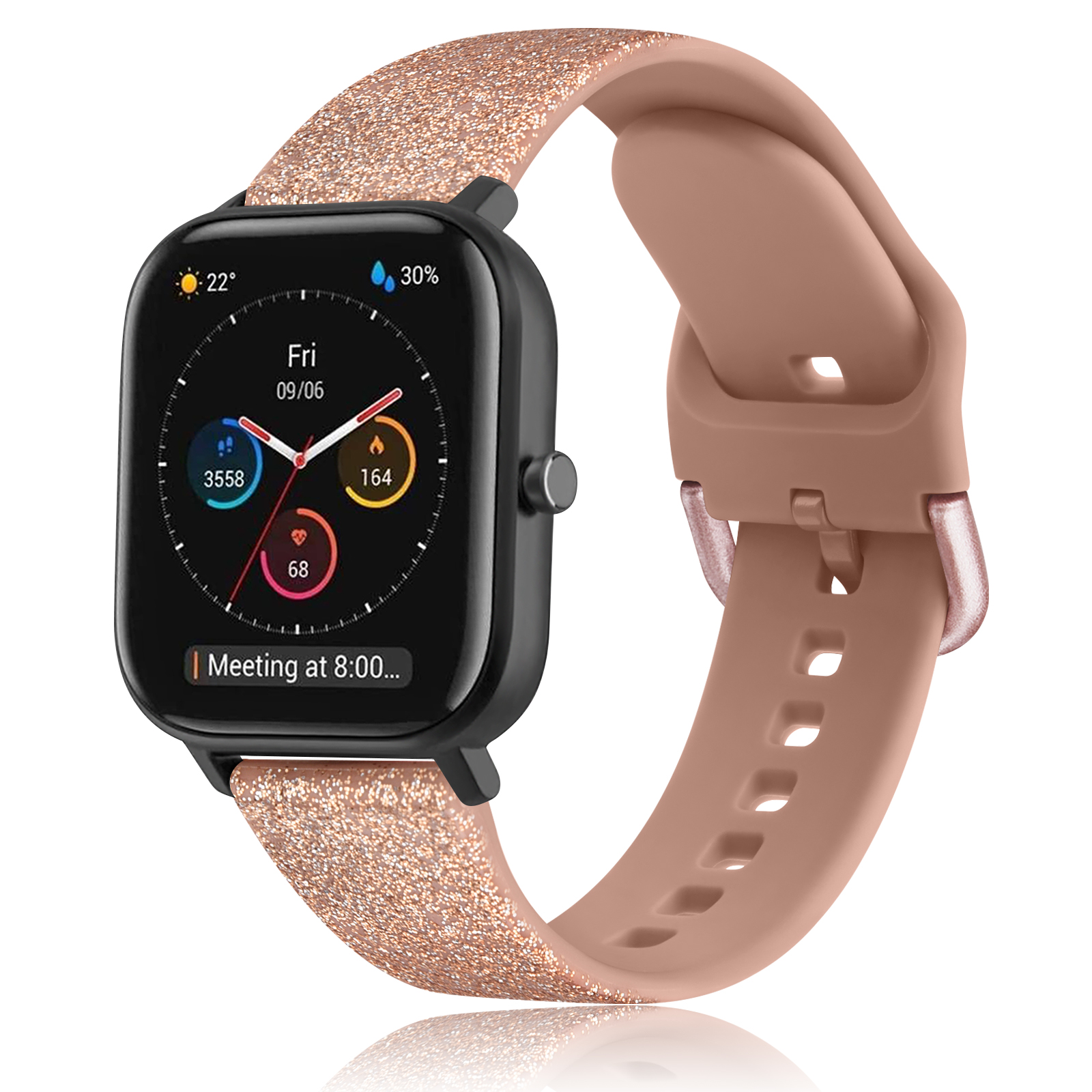 Correa de silicona de 22mm y 20mm para Amazfit GTR 42mm/GTS 2, pulsera de reloj, pulsera para Amazfit BIP/Bip Pace Lite: Blue White / 24mm