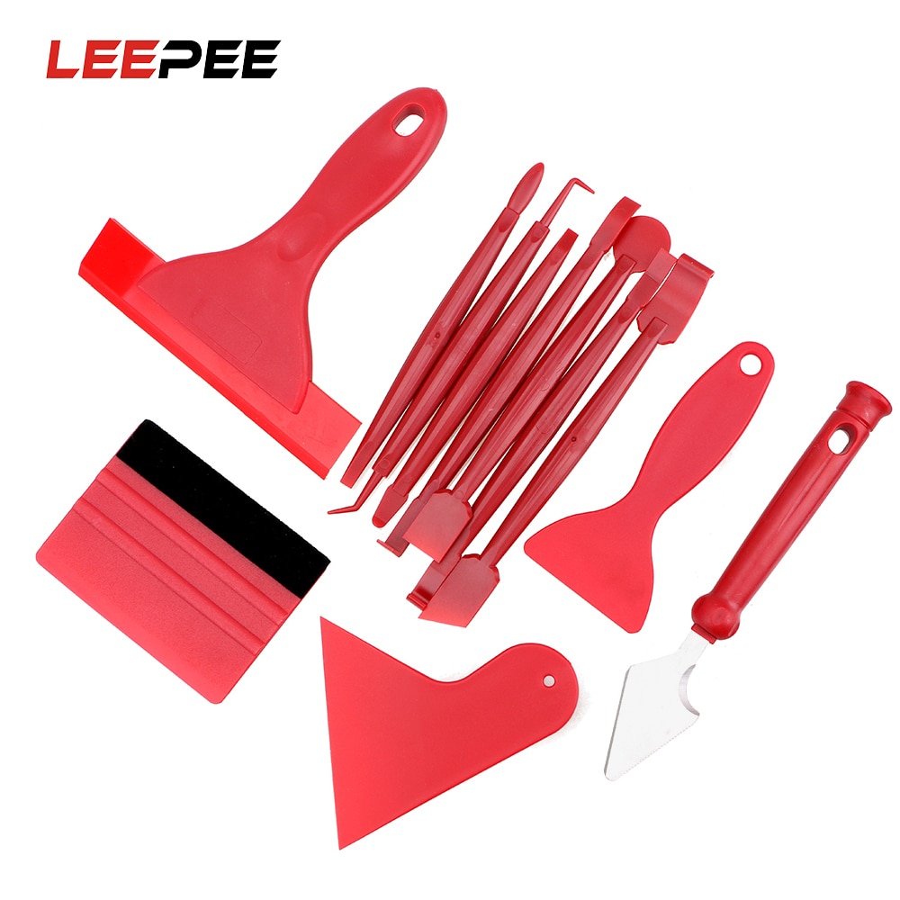 LEEPEE Car Wrap Film Tools Window Tint Film Corner Blades Car Removal Kits Squeegee Scraper Set Trim Removal Tools
