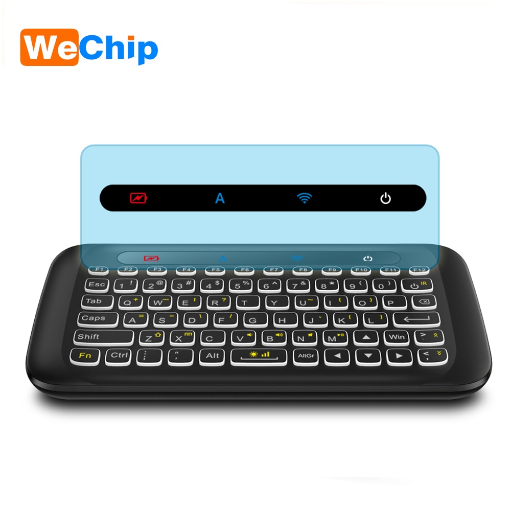 Wechip Backlit H20 Mini Wireless Keyboard 2.4Ghz Engels Air Mouse Ir Leren Met Touchpad Afstandsbediening Android Tv Box pk I8