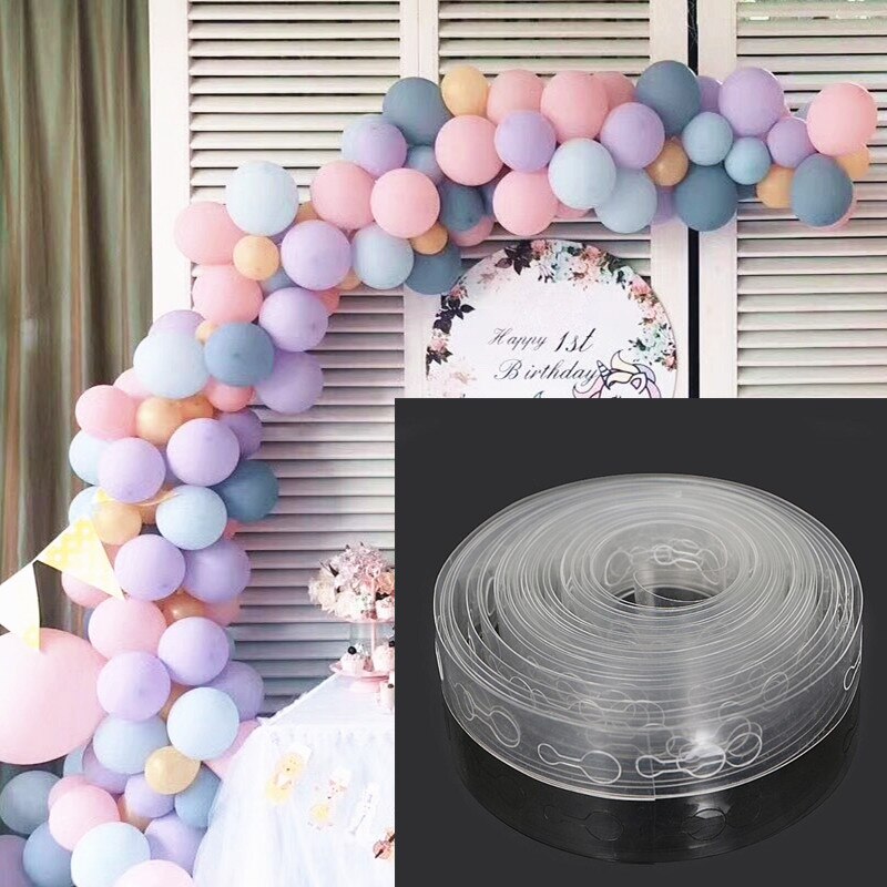 Diy latex balloner modelleringsværktøj plast ballonkæde 5m ballon slips knap værktøj fødselsdagsfest bryllup dekoration forsyninger