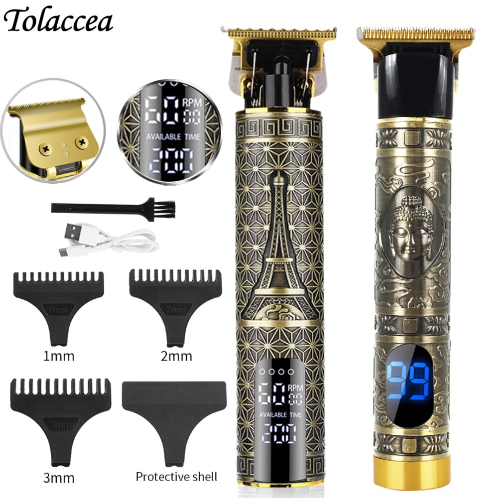 LCD Hair Clipper Barber Hair Trimer For Men Beard Shaver Recharge Cordless Hair Cutting Machine Baldhead Hair Razor