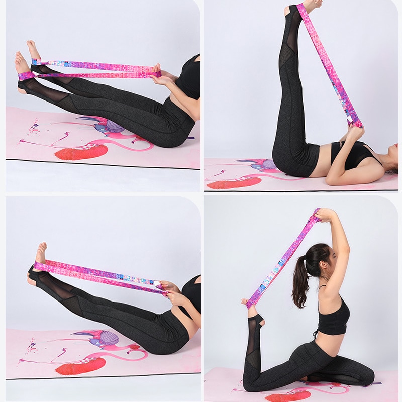 Yogamåtte rem bælte justerbar sports slynge skulder bære rem bælte multifunktion træning fitness elastisk yoga stretch bælte