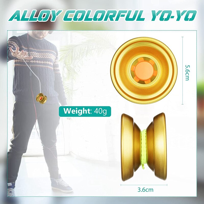 4 pcs alloy reaction ball colorful reaction ball metal beginner string trick ball for beginners, adult players